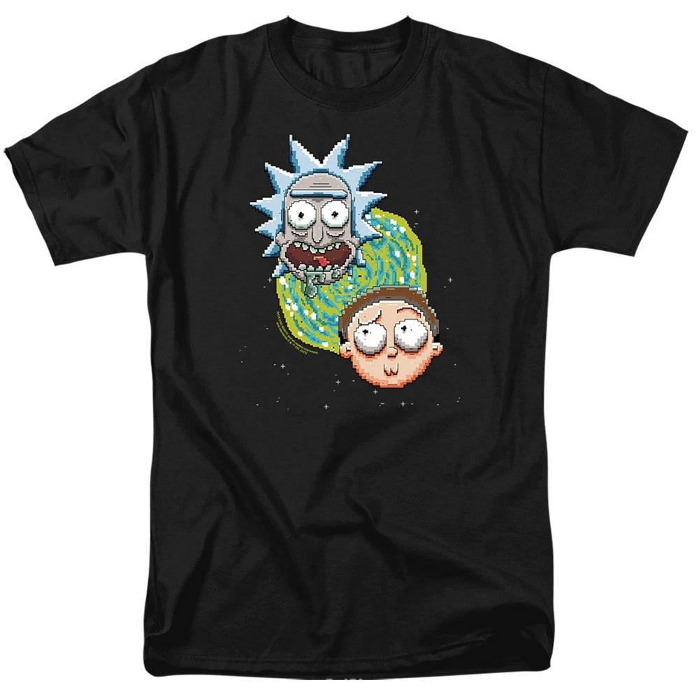 Rick And Morty - Pixelated Portal - Unisex Short Sleeve Children s T-shirt - Black 100