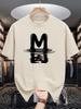 Unisex Summer Casual Short Sleeve T Shirt 3D M Letter Water Reflection Graphic Oversized Loose Street Daily Fashion Tops