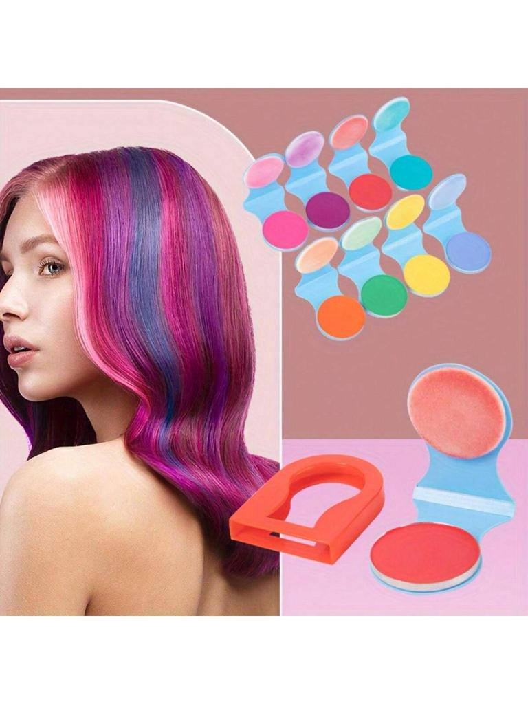 8-color Disposable Hair Dye Powder Portable Temporary Hair Color Product Multi-color Suitable for Party Events