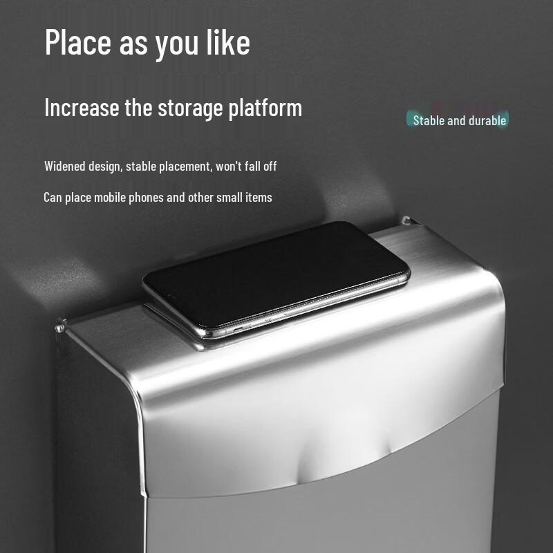 Jikemi Punch-Free Stainless Steel Waterproof Toilet Paper Holder