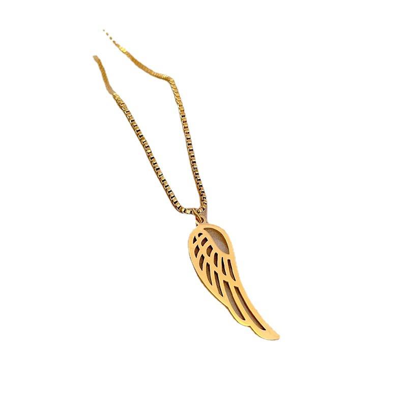 Empty Wings Personalized Minimalist Wind Furnace Real Gold Necklace Female Collarbone Chain With