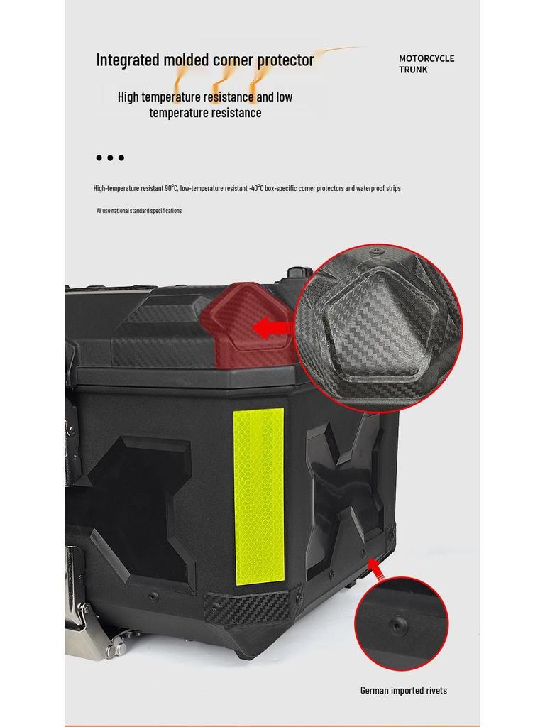 Large Capacity Electric Motorcycle Tail Box: Quick Release & High Strength Rear Storage Trunk for Scooters