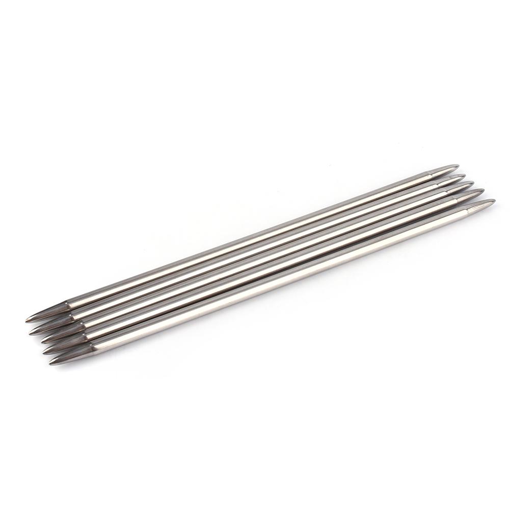 55Pcs 7.9in Double Pointed Stainless Steel Knitting Needles Set 2.0-6.5mm Craft Sweater Socks Knitting Needles
