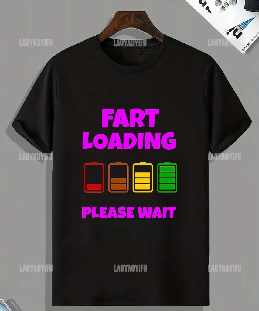 Humor Warning Fart Now Loading Please Stand Back Graphic T-shirt Woman Casual O-neck Loose Tees for Summer Vintage Tops