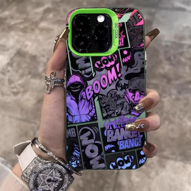 Apple 15ProMax mobile phone case ins wind Apple 14/13Pro trendy graffiti Apple 12/11Pro cartoon X