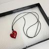 Fashionable Heart Shaped Necklace Irregular Large Heart Pendant Necklace Adjustable for Sweater Fashion Statement