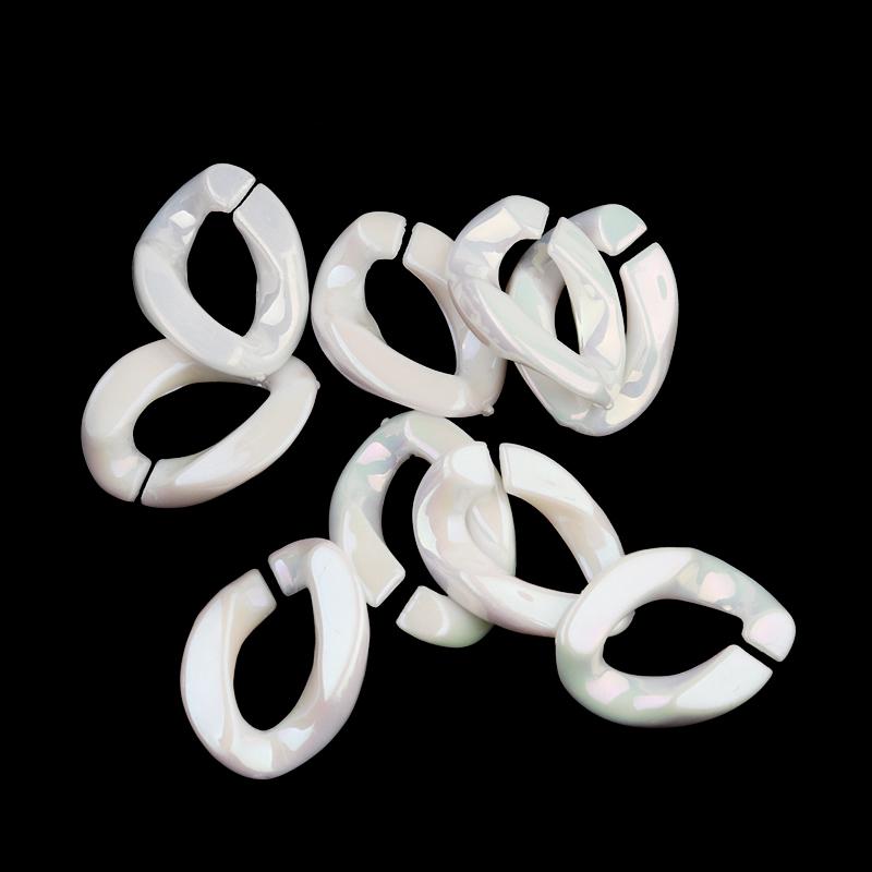 20pcs Ins Retro Rainbow Buckle Acrylic Long Chain Beads For Men Women Curb Cuban Link  Jewelry Making DIY Bracelet Necklace