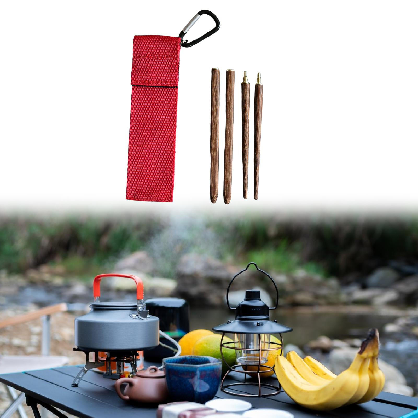 

Палочки для еды для путешествий, многоразовые деревянные столовые приборы с чехлом для переноски, для использования на открытом воздухе коричневый