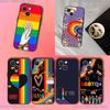 L-Lesbian LGBT Rainbow Pride Phone Case For iPhone 17,16,15,14,13,12,11,Pro,XS,Max,XR,Plus,E,SE4,Mini Black Soft Cover