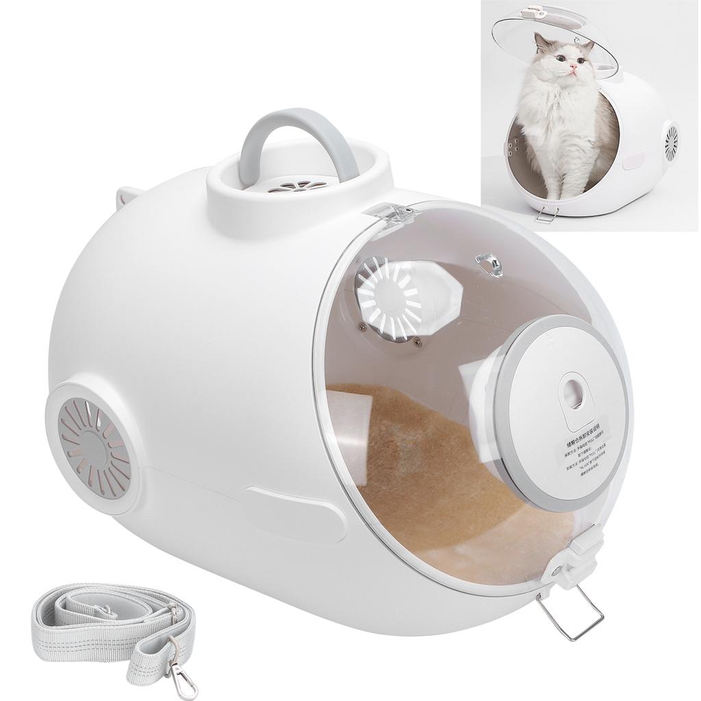 Cat Capsule Carrier Transparent Shoulder Bag Capsule with Inbuilt Fan Light Food Box