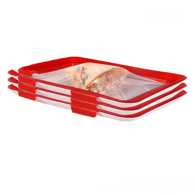 1PC Food Preservation Tray Reusable Stackable Meat Storage Safety Plastic Food Refrigerator Storage Tray Keep Food Fresh Tray