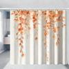 Watercolor Green Hanging Leaves Waterproof Shower Curtain For Bathroom Decor