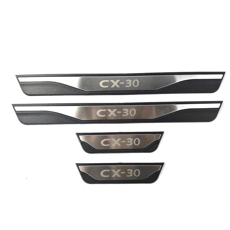 4Pcs/Lot ABS Stainless Steel For - MAZDA CX-30 CX30 CX 30 DM Door Sill Pedal Welcome Scuff Plate Decoration Cove