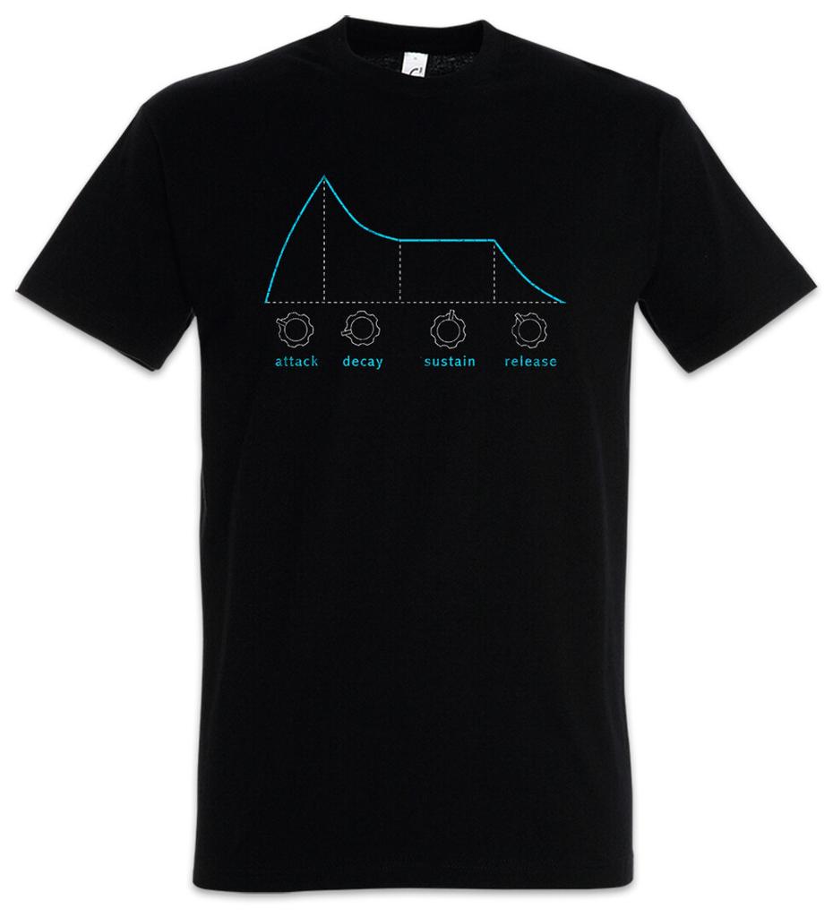 Synthesizer ADSR I T-Shirt Mens Womens Tees Top Audio LFO Wave Sound Music DJ MC Electro 80s 90s