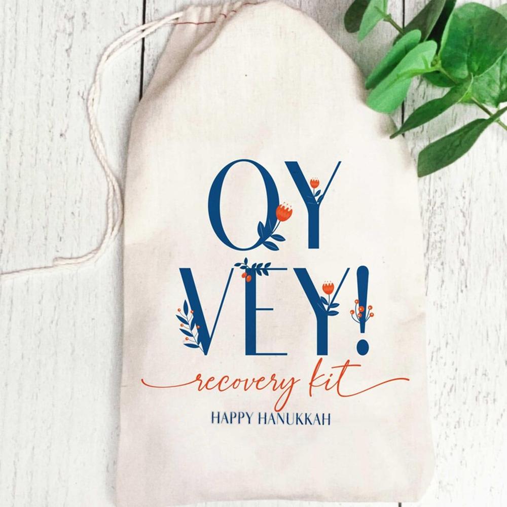 

4Pcs Oh Vey Recovery Kit Bags Hanukkah Gift Bag Bachelorette Party Favor Drawstring Bag Funny Je Holiday Birthday Favors 4pcs 13X18cm