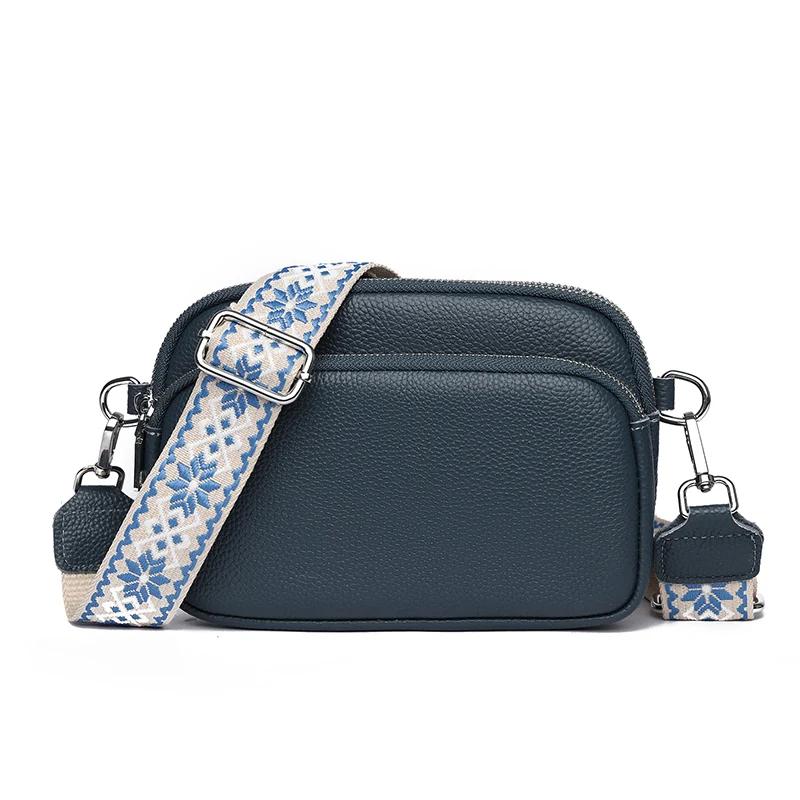 New high-quality genuine leather women's crossbody bags  shoulder luxury  solid color  cowhide  feminine messenger tote bag