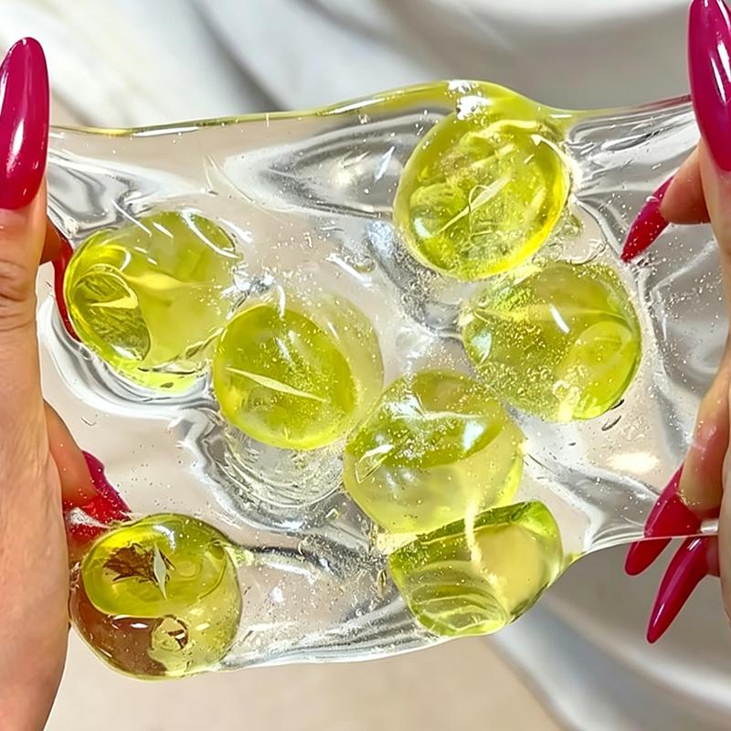 Glass Fruit Series! Thin-Skin Moldable Squeeze Balls With Soft Texture Stress Relief Fidget Toys For Adults