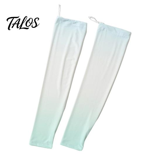 Cycling Sun Protection Sleeves Drawstring for Women, UPF50+ Anti-Slip Adjustable Arm Sleeves, Gradient Cooling Outdoor Sports Ice Silk Sleeve,