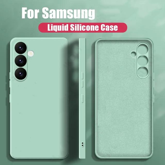

A55 A35 A15 A05 A05S чехол квадратный жидкий силиконовый мягкий чехол из ТПУ с полной защитой для Samsung Galaxy A05 A05S A15 A35 A55 5G чехлы для телефонов For Samsung Galaxy A35 5G зелёный