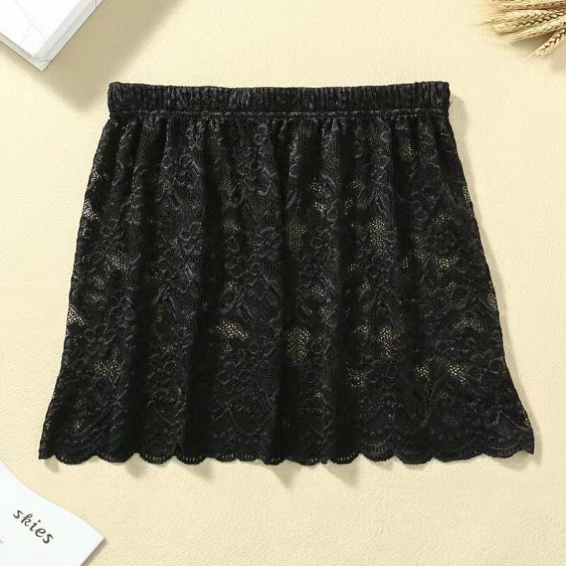 Women Lace Floral Fake Shirt Skirt Blouse Tail Hem Detachable Underskirt Shirt False Mini Skirt Fake Hem Adjustable Fake Top