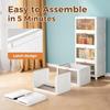 4 Tier Storage Bins with Lids, 23QT Stackable Closet Organizers and Storage with Wheels, Collapsible Storage Boxes, Foldable