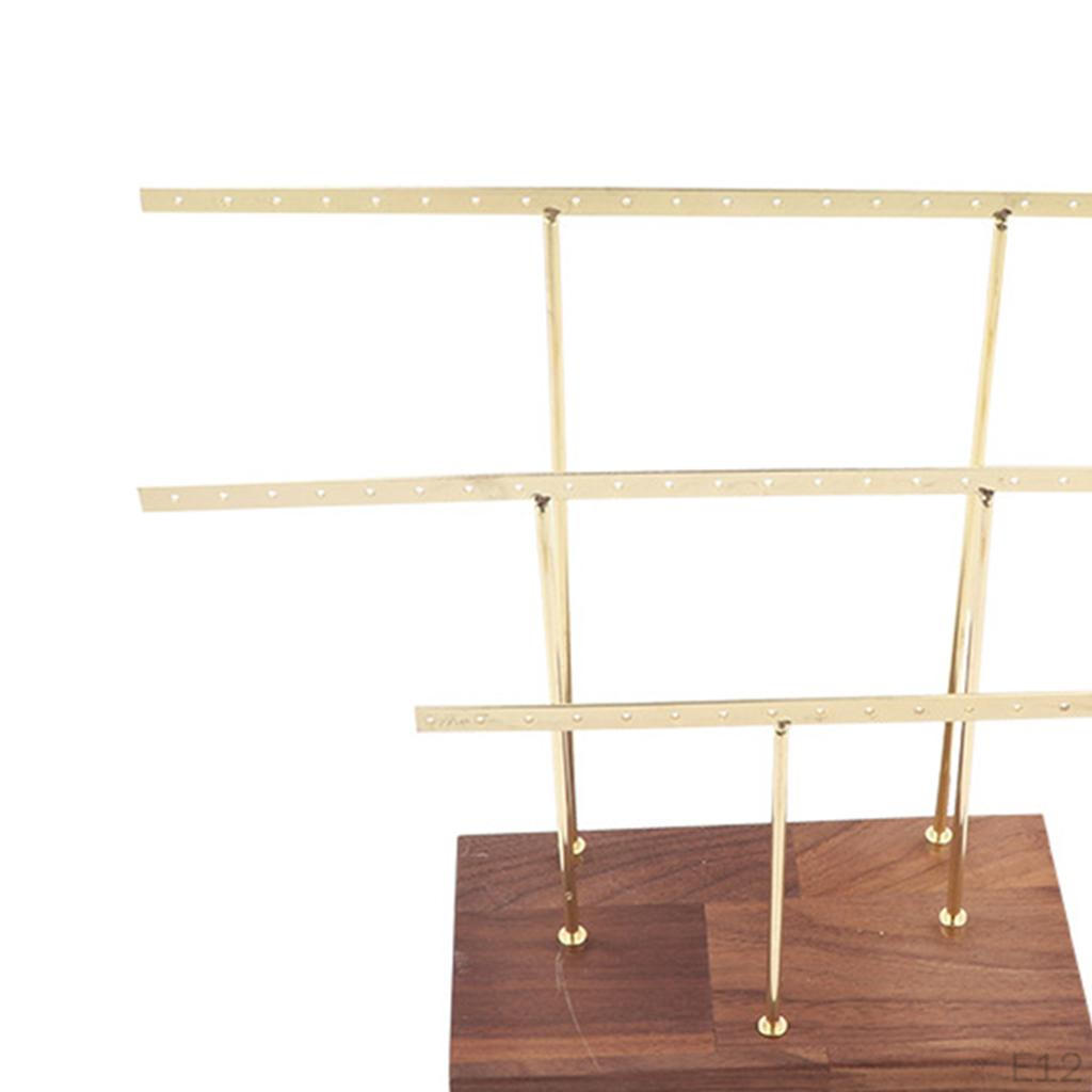 Earrings Holder Organizer Decorative Display with Detachable Wooden Base for Ear Bracelet