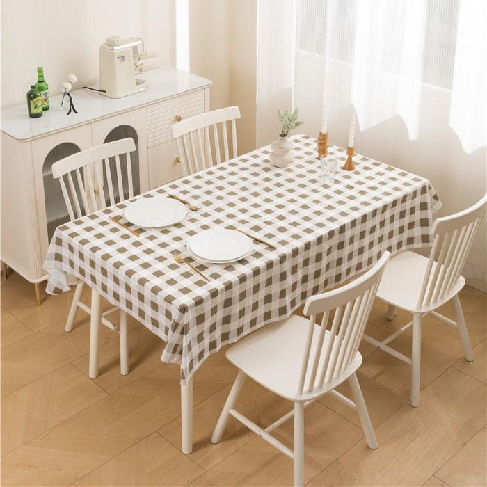 Nordic Checkered Waterproof PEVA Tablecloth - Oil-Proof, Wash-Free, Modern Picnic & Party Mat