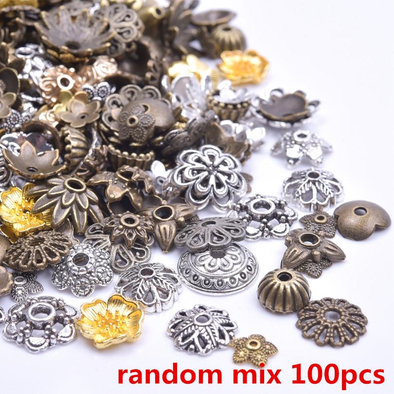 Antique Color Random Mix Bead Caps For Jewelry Making Supplies Handmade Beads Keychain Materials Jewellry Findings Accessories