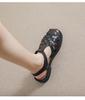 Women's Retro Woven Flat Sandals with Thick Sole & Closed Toe (Plus Size, Summer 2023)