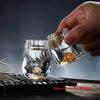 2 Pcs Crystal Shot Glasses Diamond Cutting 24K Gold Foil Small Wine Cup Luxury Spirits Liquor Glass Vodka Cup Baijiu Soju Cup