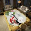 European Luxury Flower Rose Leaf Area Rug,Carpet Rug for Living Room Bedroom Sofa Doormat Decoration,Kitchen Non-slip Floor Mat