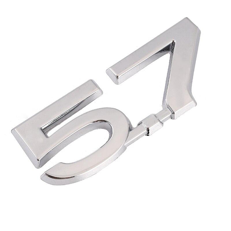 

3D-эмблема, заводская табличка, значок на крыло, 3D-наклейка на автомобиль, логотип 5,7 литров серебряный