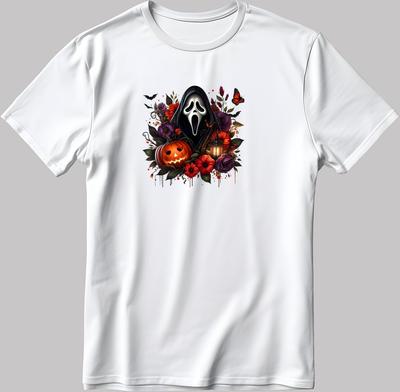Halloweenowa Maska Ducha S. Rękaw Męski / Damski T-shirt V011