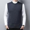 Men S Winter Sleeveless Knit Vest Middle Aged Solid Sweater