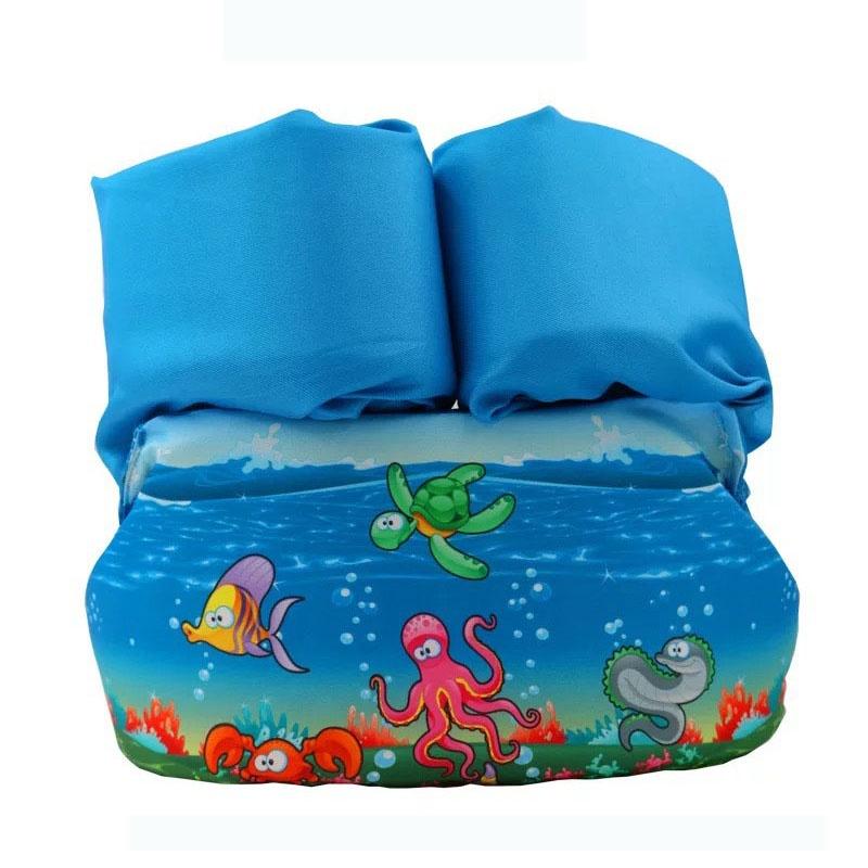 

Kids Inflatable Floating Swim Vest With Comfortable Armlets And Swim Life Jacket Blue Octopus