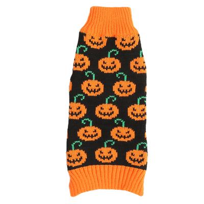 Psí Halloweenský svetr Více dýní Smajlík Psí zimní oblečení pro mazlíčka Halloweenské potřeby