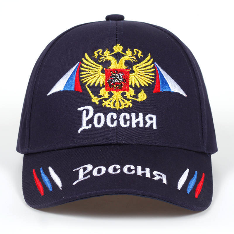 

Россия Бейсболки Россия Значок Вышивка Гольф Кепки Хлопок Снэпбэк Шляпы Мужские Женские Хип-Хоп Шляпы Кость Мода Спорт Солнцезащитные Шляпы 54-61CM темно-синий