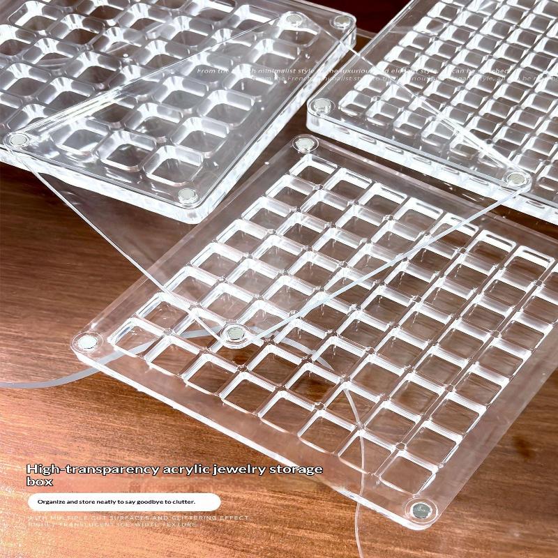 1Pcs Acrylic Gold Transfer Pendant Compartment Collection Box 36/64/100 Grids Gold Bean Storage Box Antioxidant Display Box