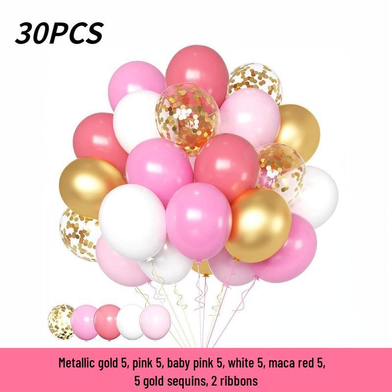 30-Piece 12-Inch Balloon Set for Birthday, Wedding, and Party Decorations
