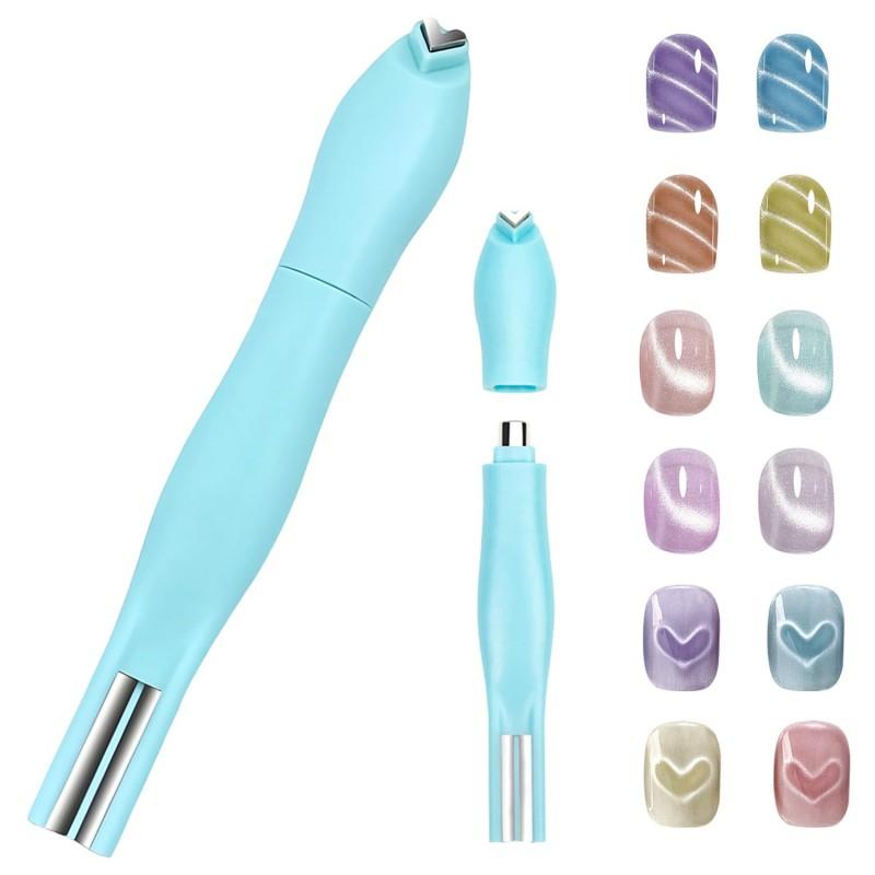 

3D Love Heart Nail Magnet 3in1 Cat Eye Effect Double Line Moon Snake Pattern French Nail UV Attraction Magnetic Stick Manicure