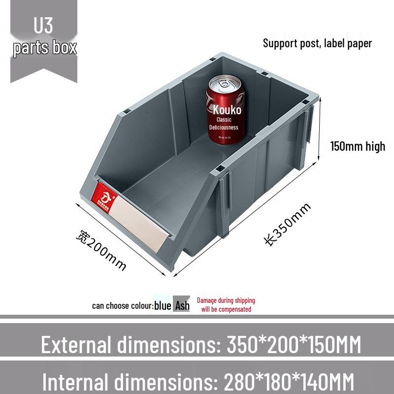 Angled Entry Heavy-Duty Plastic Storage and Organizer Box for Components and Hardware