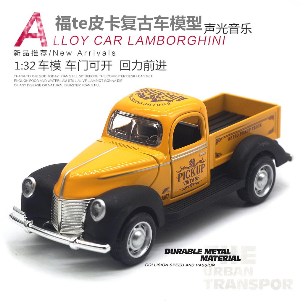 1:32 Gold Fute 3 Pickup Classic Oldtimer-Simulationsmodell Sound und Licht