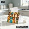 1pc Tissue Box, Afrocentric Style African Women Royal Beauty Pattern, 2D Flat Printing, Dust-Proof, Durable, Tissue Dispenser, for Daily Use