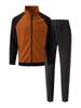 Men's Color Block Waffle Jacket and Sportswear Set - Autumn/Winter Collection