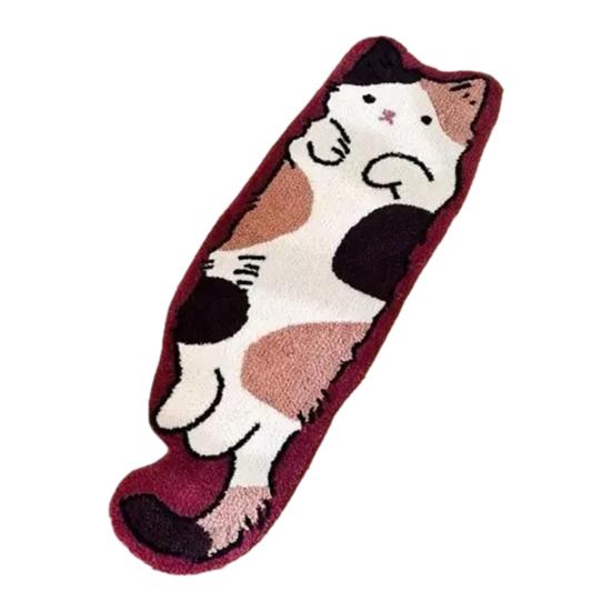 Cute Cat Bath Rug, Irregular Animal Shaped Floor Mat, Soft Absorbent Non Slip Area Carpet for Bath Tub, Shower, Bedroom, Living Room