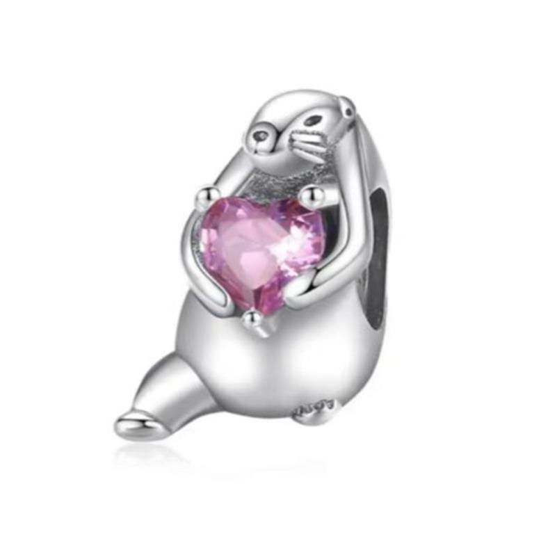 New Copper Cute Pet Series Lucky Cat Snail Penguin Monkey Charm Beads Fit For Original Hand Chain Diy Exquisite Jewelry Acce