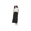 Solid Color Cool Feeling High Elastic Split Casual Long Skirt Women Skirts Black 468805-09
