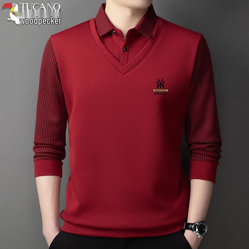 Woodpecker Men s Striped Fleece-Lined Knit Sweater-Shirt 170/L for 120-135 lbs