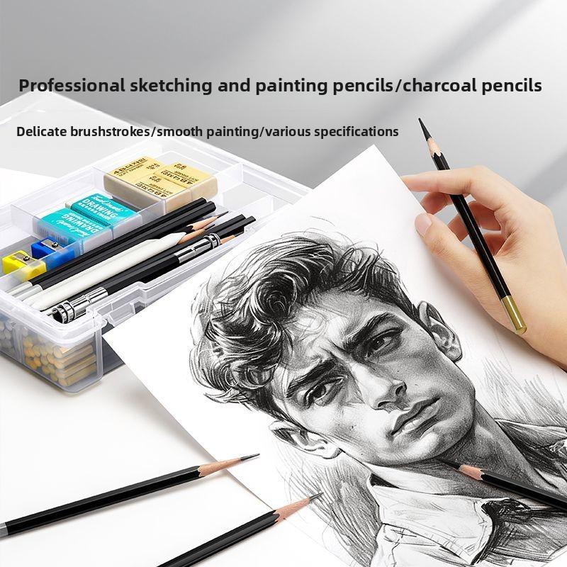 Sketch pencil set 4b8b2b pencil for art students with soft, medium and hard charcoal pencils.  charcoal pencils for drawing