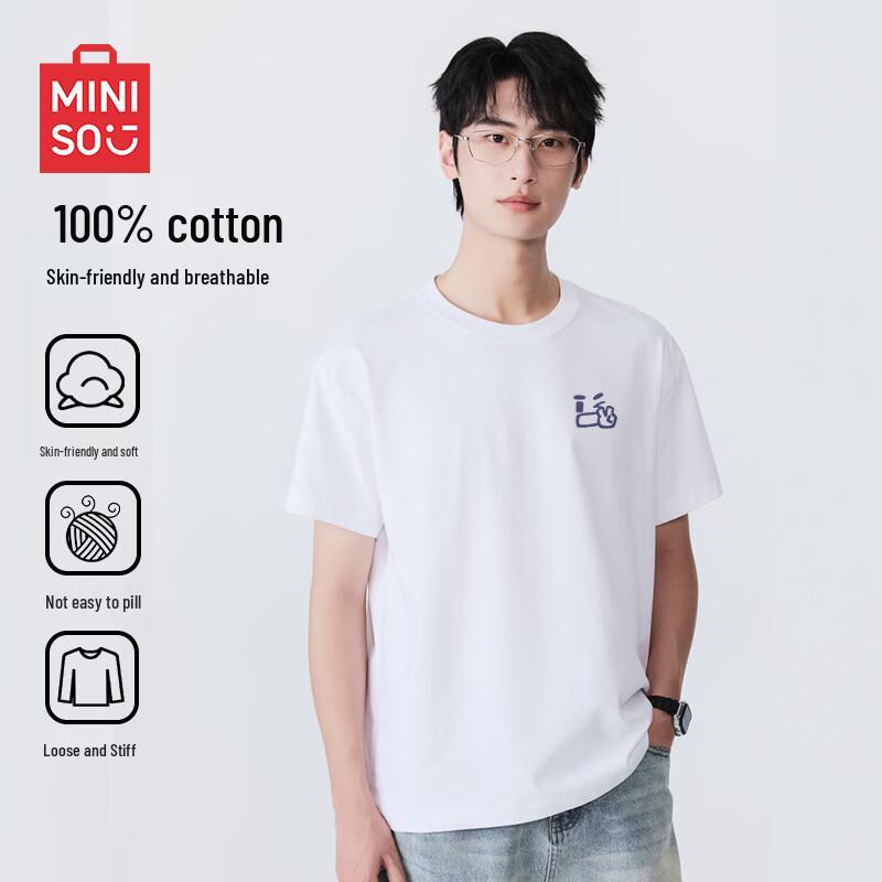 MINISO Men s Pure Cotton Loose Fit Graphic T-Shirt S 1740₽